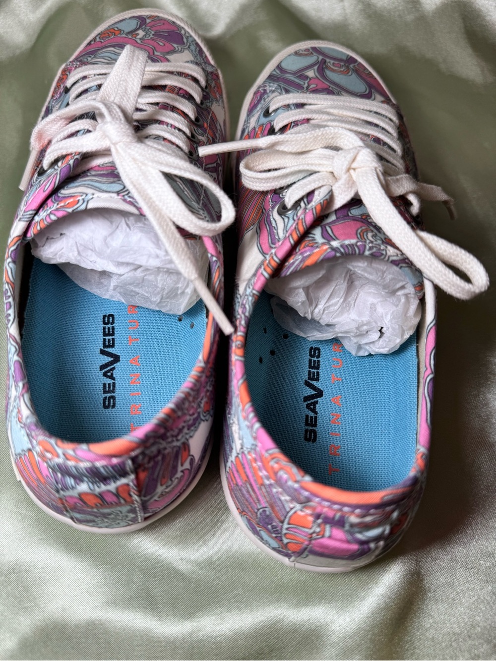 SeaVees Floral Lace-Up Low Top Sneakers in Pink and Purple size 6.5 Women’s - Picture 5 of 8